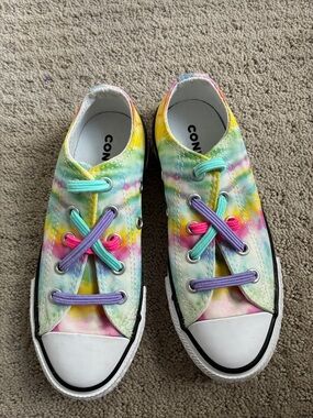 Converse Kids Tie-Dye Slip-On Sneakers in Yellow, Pink, Blue & Green